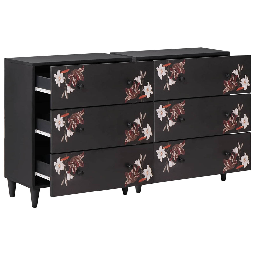 Stauraumschränke 2 Stk. 120 x 33 x 75 cm Massivholz Mango