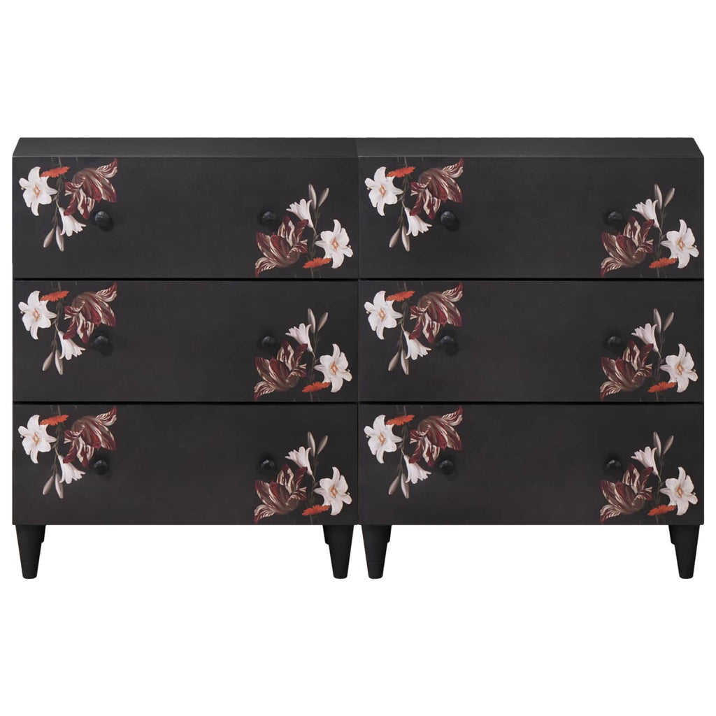 Stauraumschränke 2 Stk. 120 x 33 x 75 cm Massivholz Mango