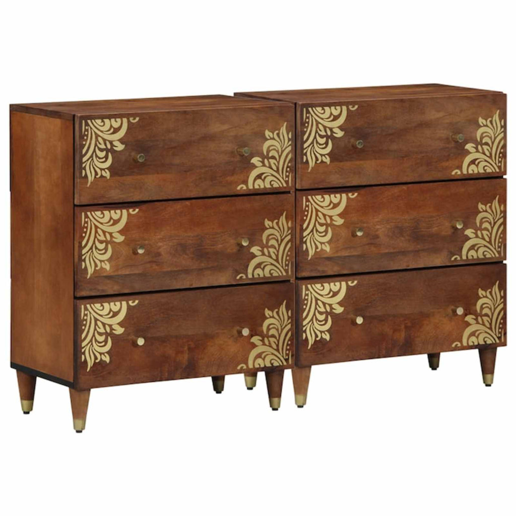 Sideboard 2 pcs Honigbraun 60 x 33 x 75 cm Massivholz Mango