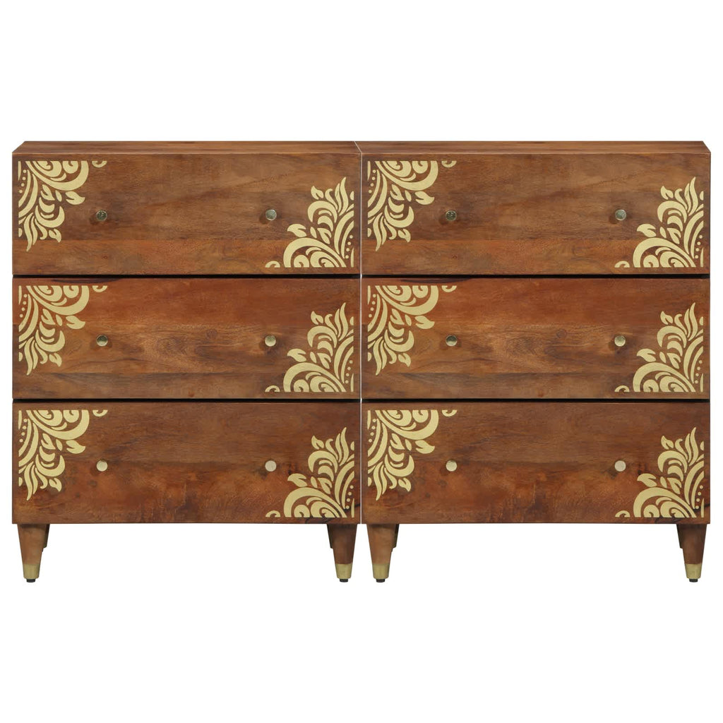 Sideboard 2 pcs Honigbraun 60 x 33 x 75 cm Massivholz Mango