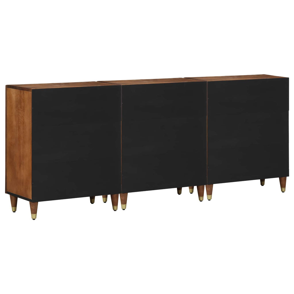 Badezimmerschrank-Set mit Schubladen 3 pcs Honigbraun und Gold