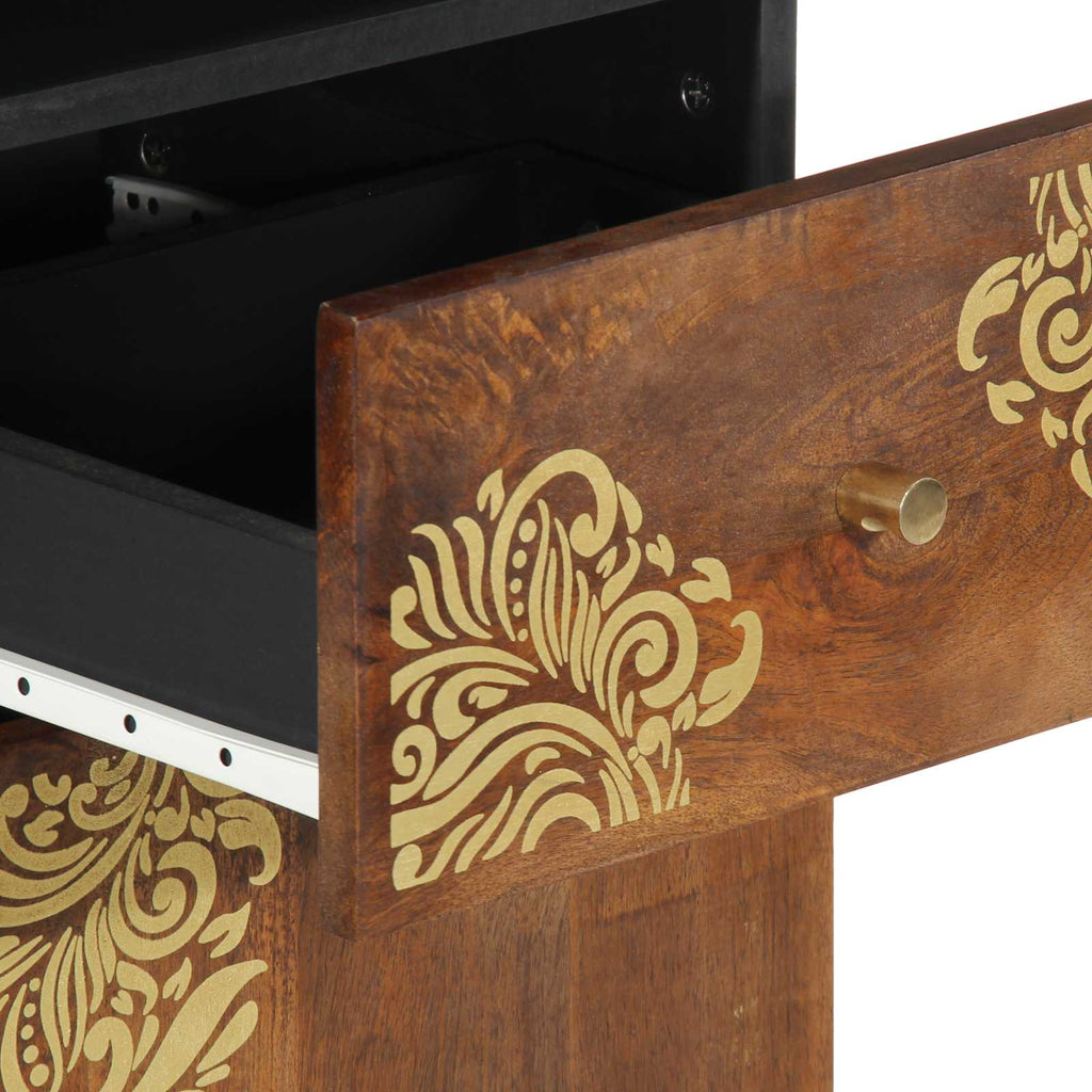 Badezimmerschrank-Set mit Tür 3 pcs Honigbraun Massivholz Mango