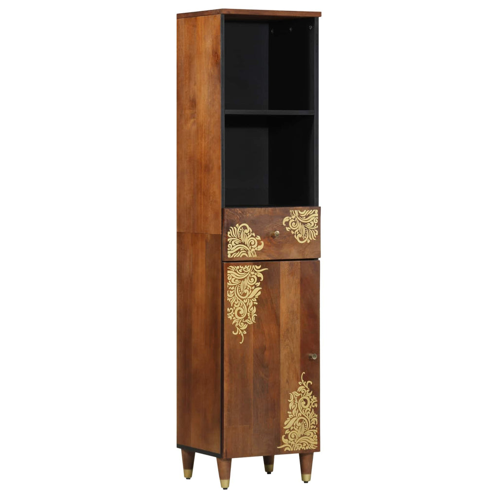 Badezimmerschrank-Set mit Tür 4 pcs Honigbraun Massivholz Mango