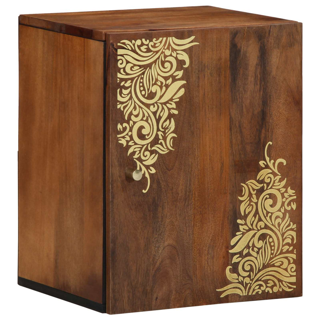 Badezimmerschrank-Set mit Tür 5 pcs Honigbraun Massivholz Mango