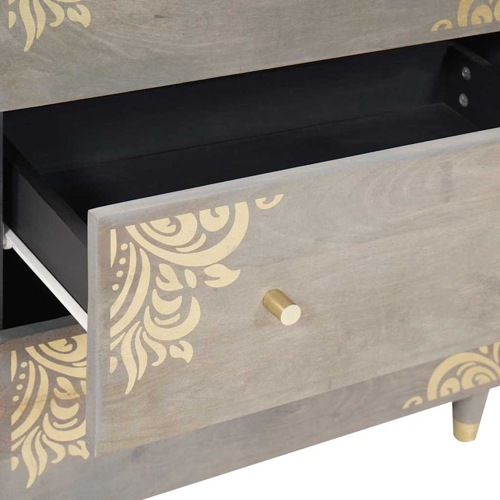 Badezimmerschrank-Set 3 pcs Grau und Gold 180 x 33 x 75 cm