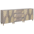 Badezimmerschrank-Set 3 pcs Grau und Gold 180 x 33 x 75 cm