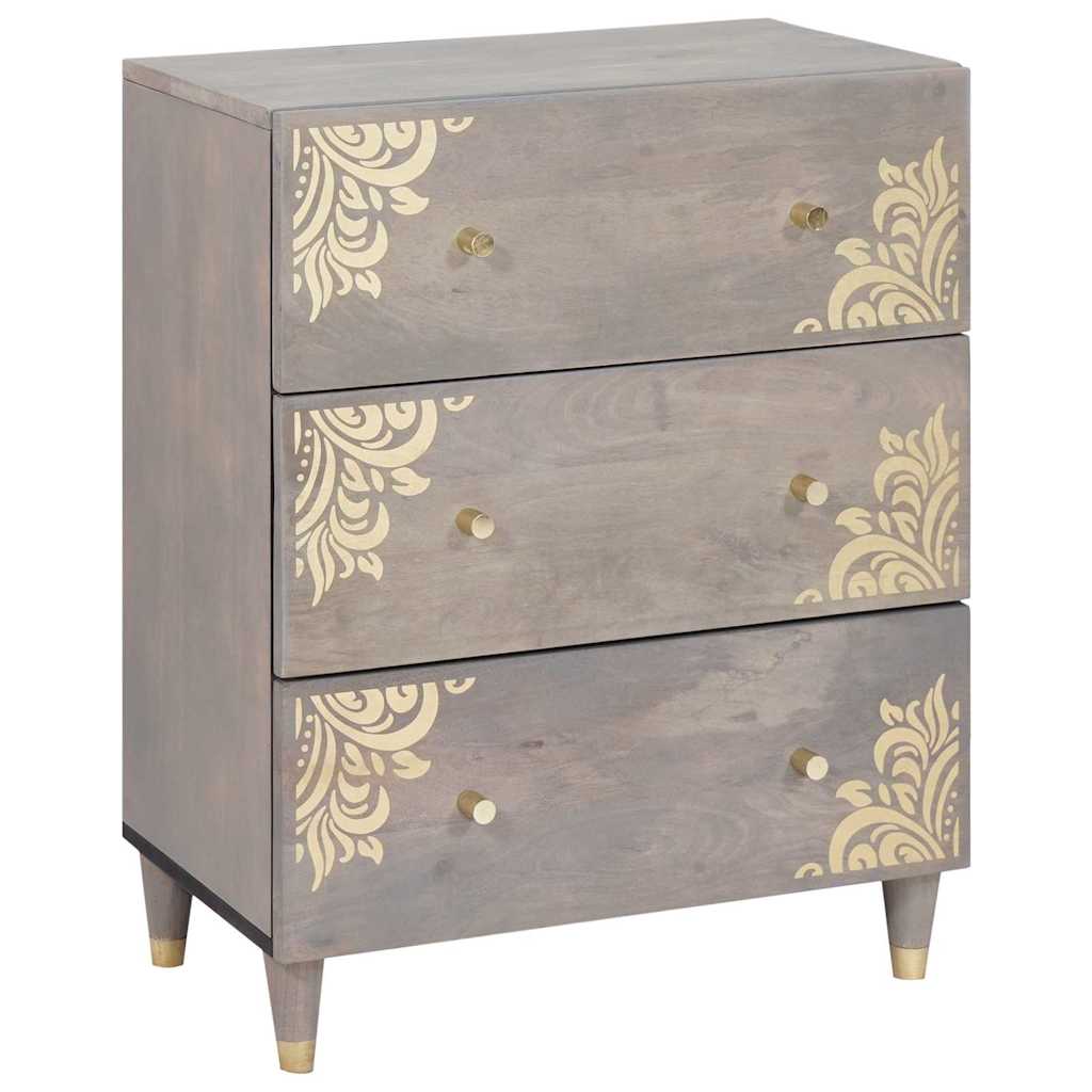 Badezimmerschrank-Set 3 pcs Grau und Gold 180 x 33 x 75 cm
