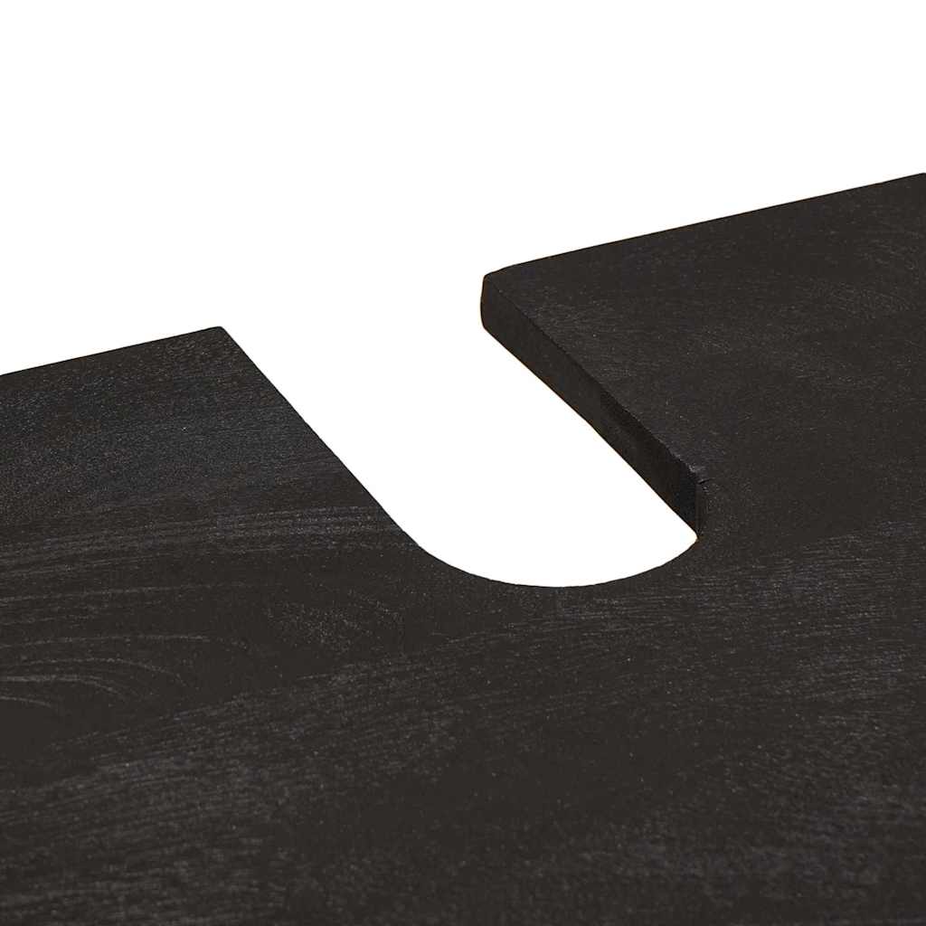 Badezimmerschrank-Set mit Tür 2 pcs Schwarz Massivholz Mango