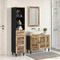 Badezimmerschrank-Set 3 Stk. Natur 38 x 33 x 160 cm