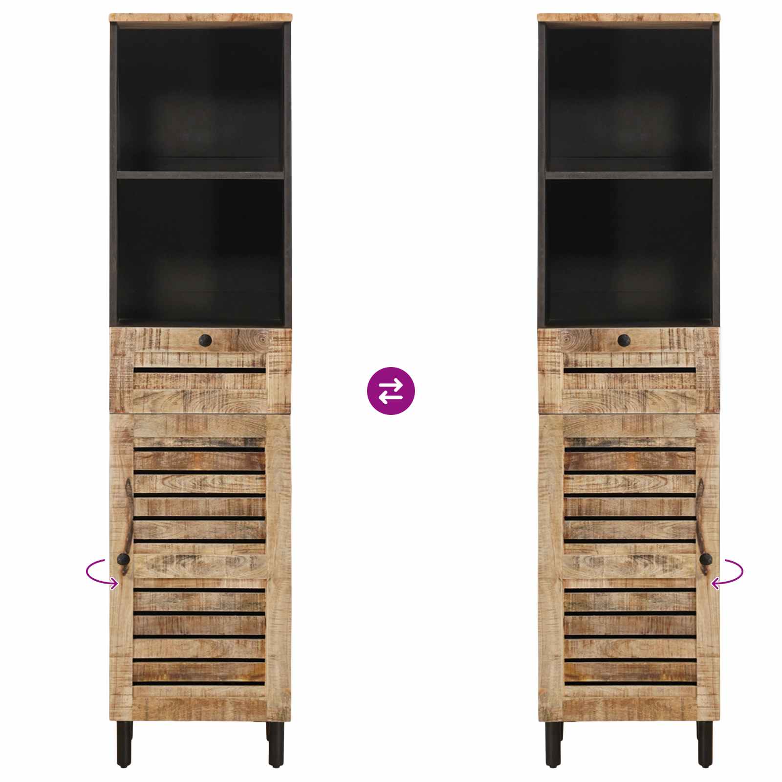 Badezimmerschrank-Set 3 Stk. Natur 38 x 33 x 160 cm