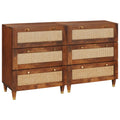 Sideboard Set 2 pcs Braun 60 x 33,5 x 75 cm Massivholz Mango