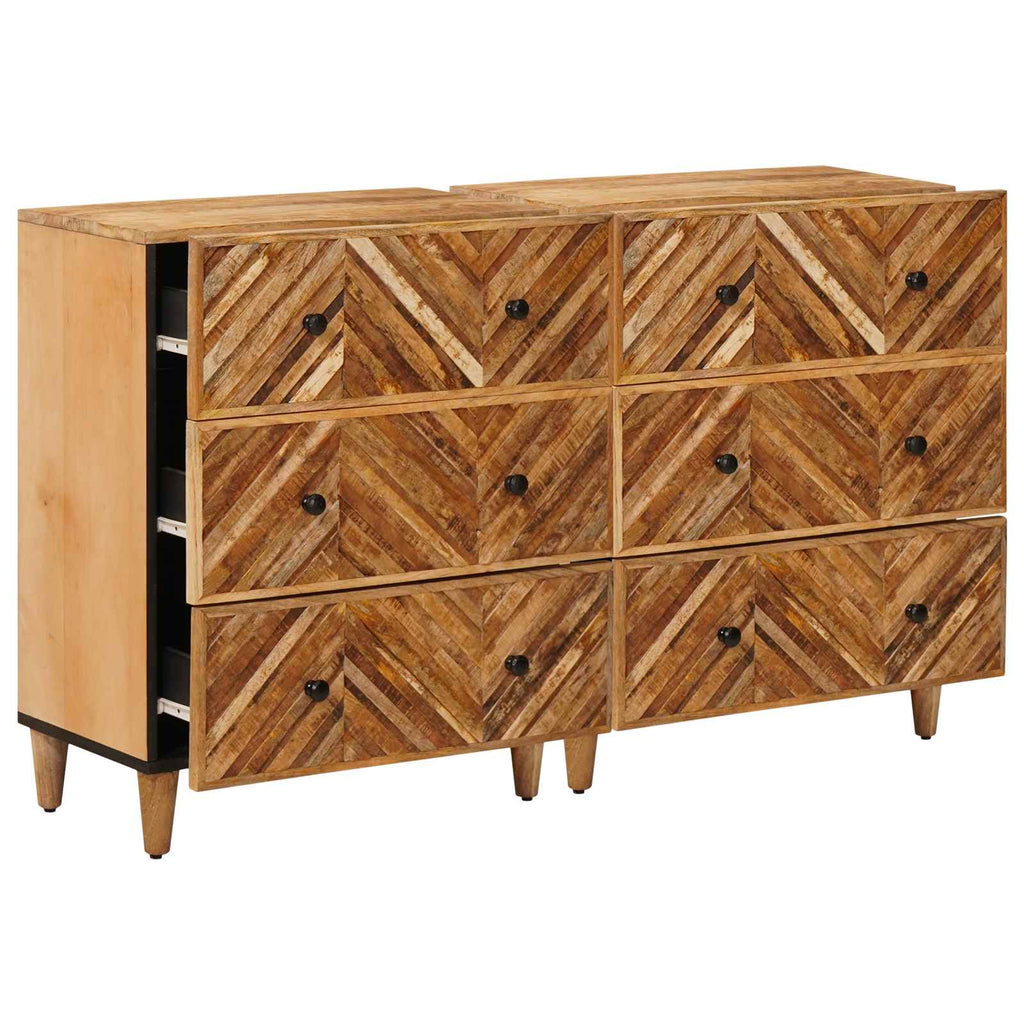 Stauraumschränke 2 pcs Braun 60 x 33,5 x 75 cm Massivholz Mango