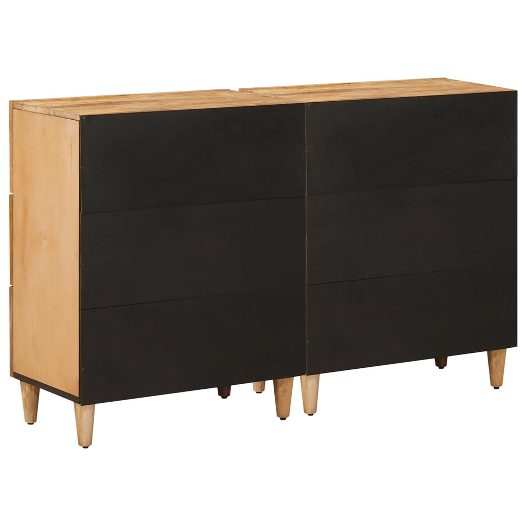 Stauraumschränke 2 pcs Braun 60 x 33,5 x 75 cm Massivholz Mango