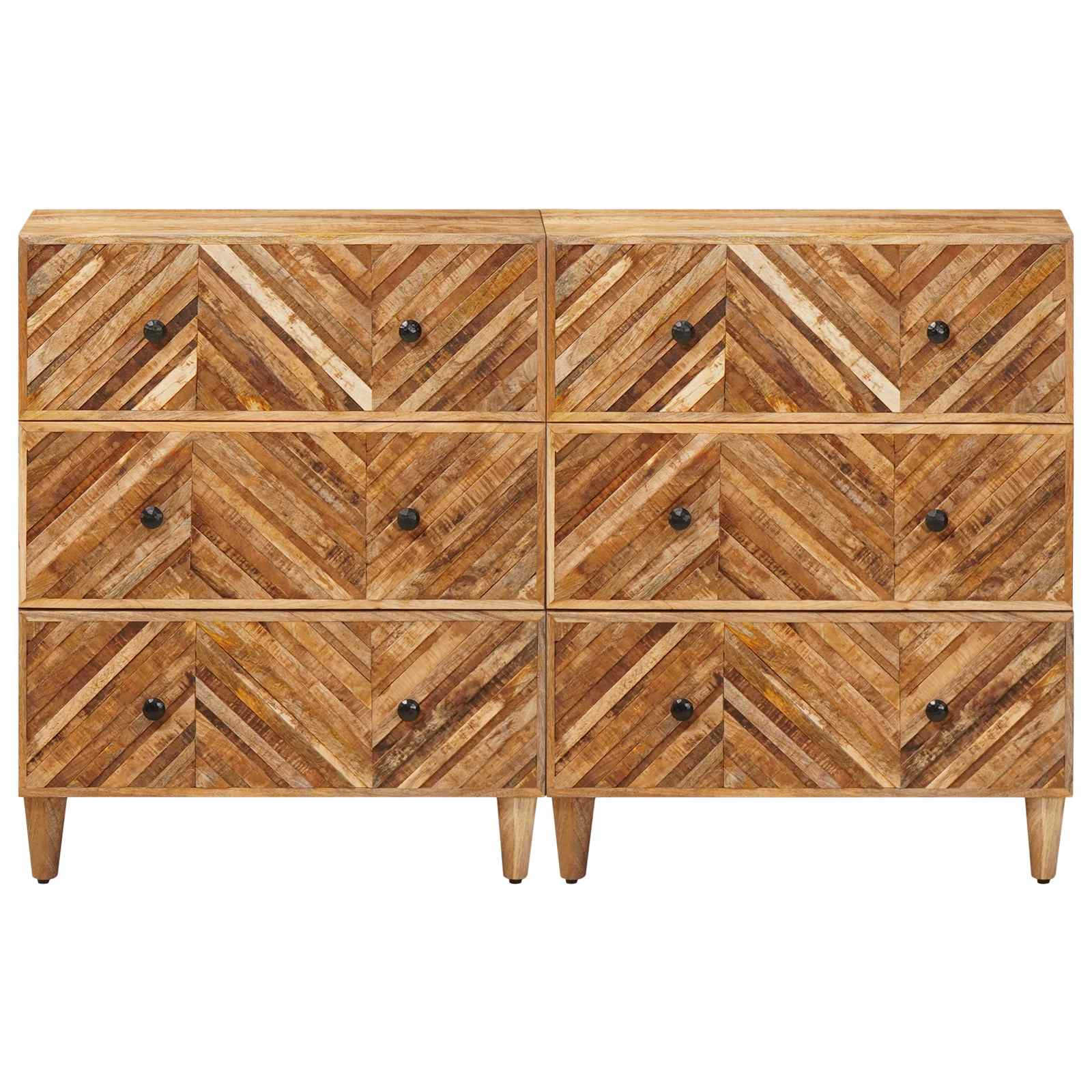 Stauraumschränke 2 pcs Braun 60 x 33,5 x 75 cm Massivholz Mango