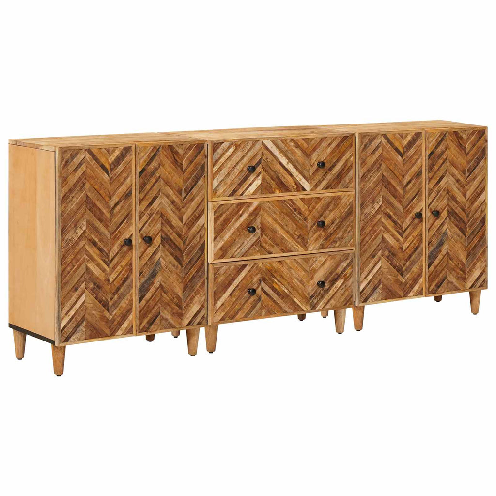 Stauraumschränke 3 pcs Braun 60 x 33,5 x 75 cm Massivholz Mango