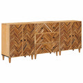 Stauraumschränke 3 pcs Braun 60 x 33,5 x 75 cm Massivholz Mango