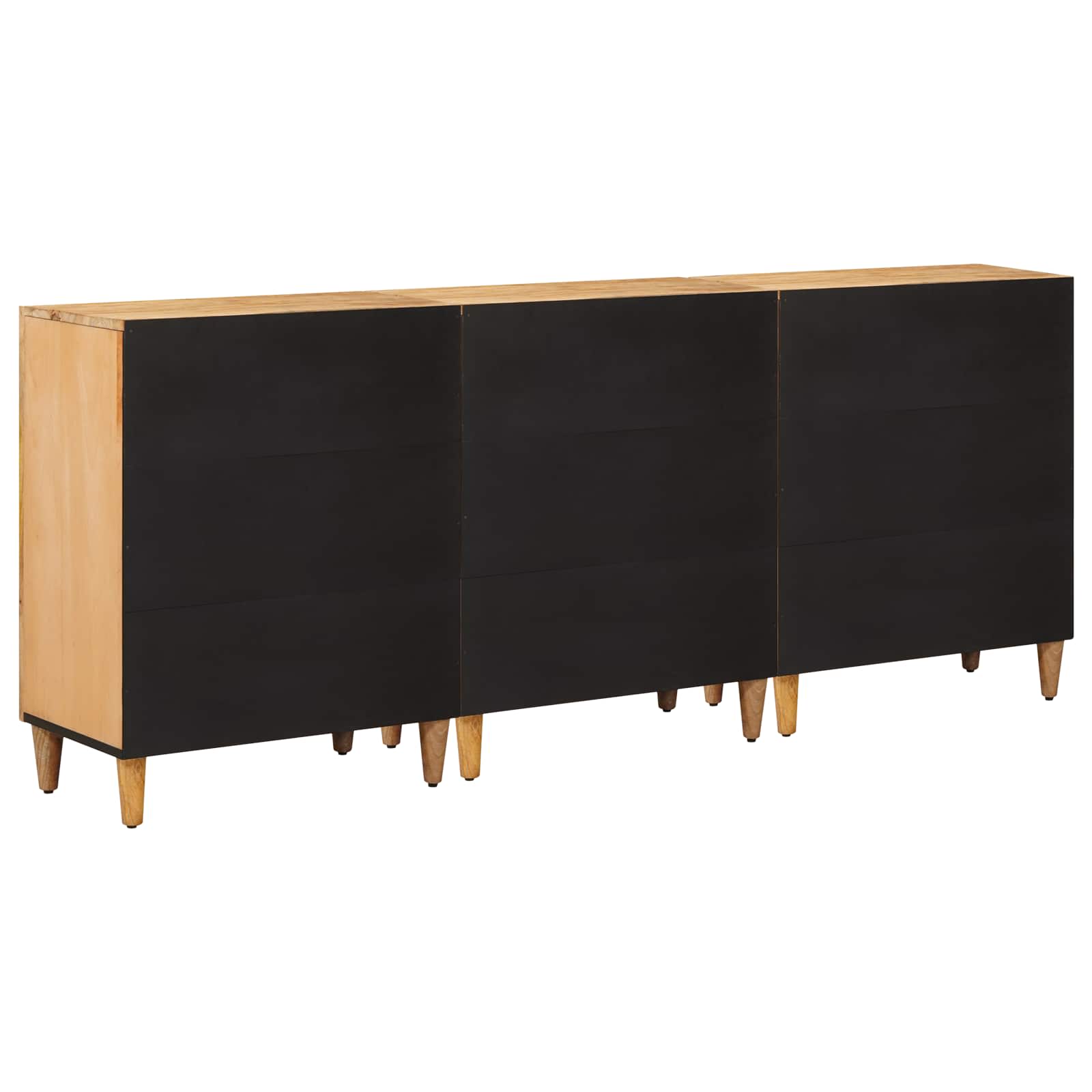 Stauraumschränke 3 pcs Braun 60 x 33,5 x 75 cm Massivholz Mango