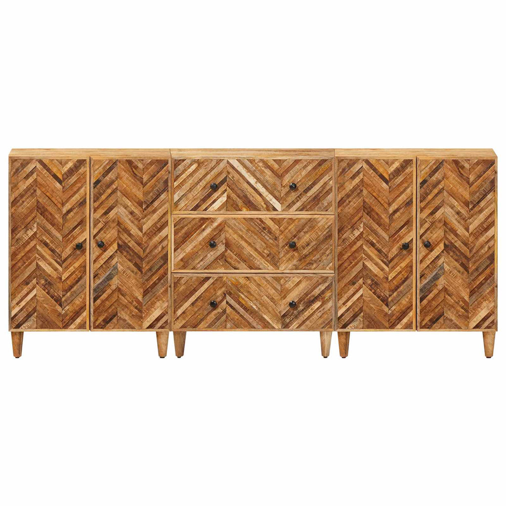 Stauraumschränke 3 pcs Braun 60 x 33,5 x 75 cm Massivholz Mango
