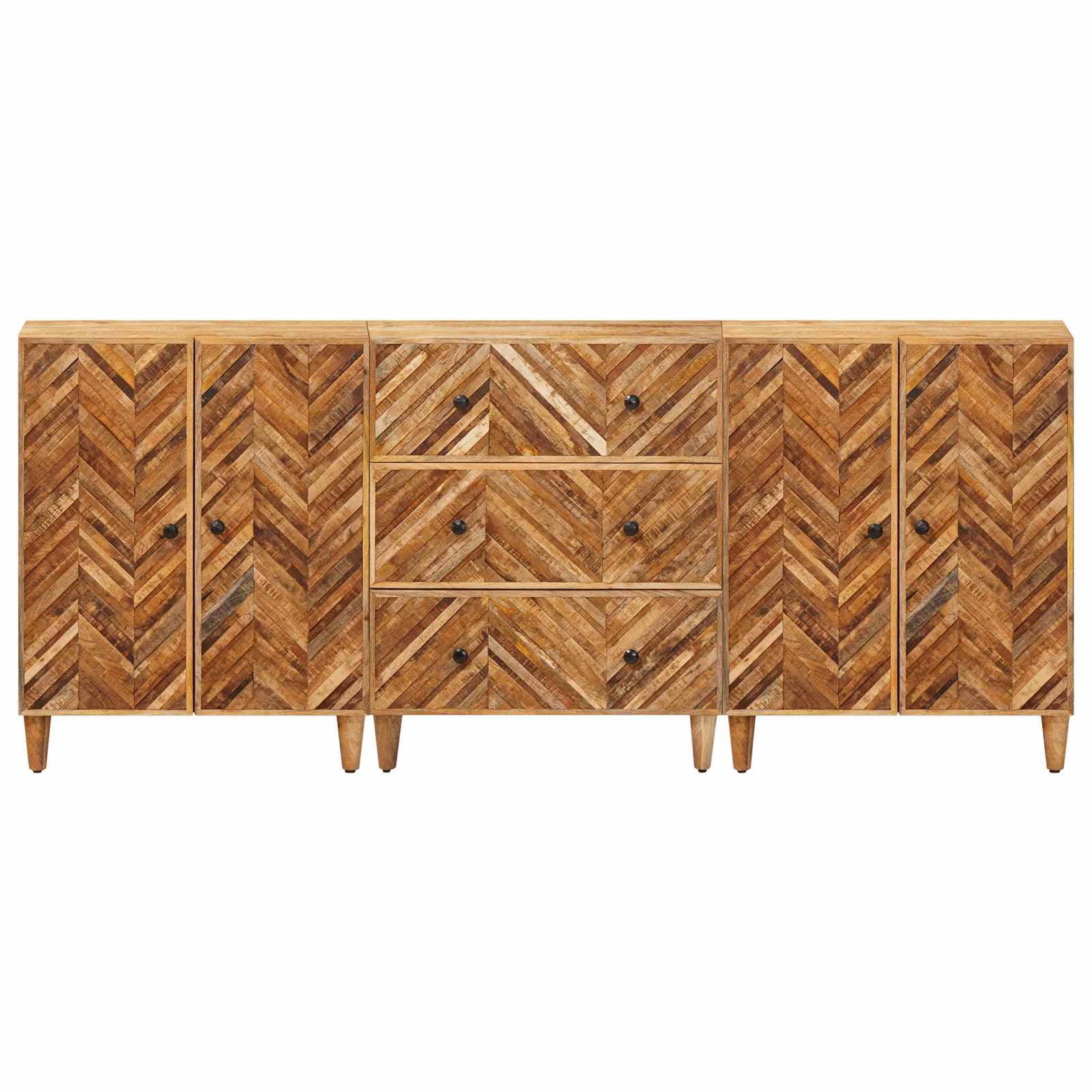 Stauraumschränke 3 pcs Braun 60 x 33,5 x 75 cm Massivholz Mango