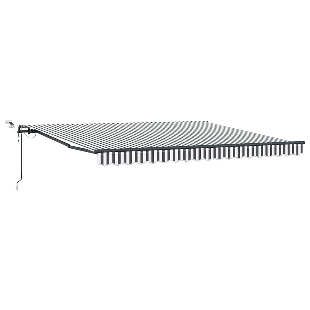 Markise Automatisch mit LEDs Anthrazit & Weiß 400x300 cm
