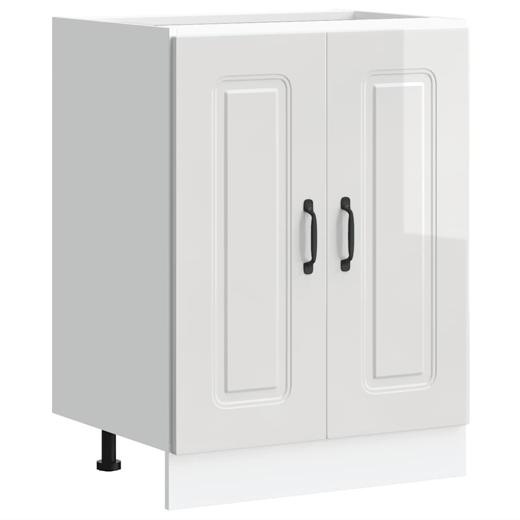 Spülenunterschrank Kalmar Hochglanz-Weiß 60x46x81,5 cm