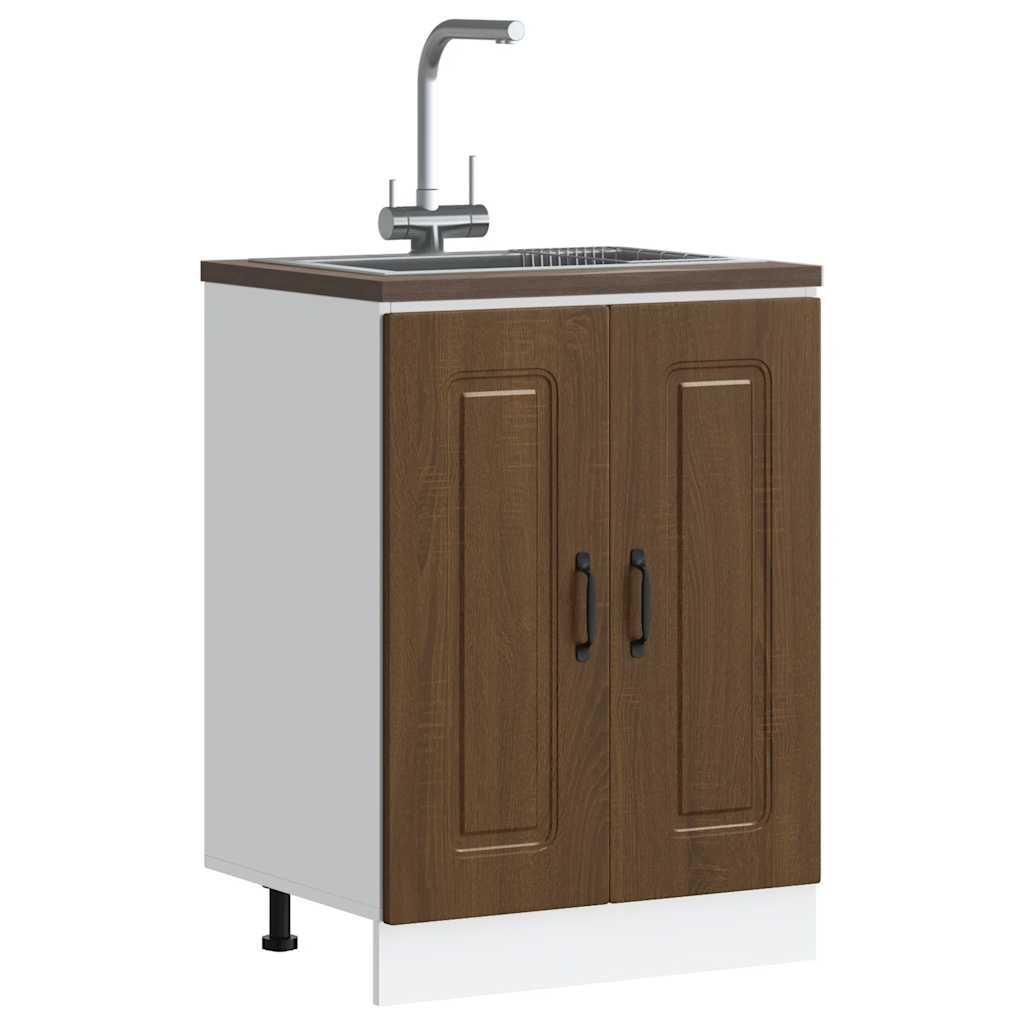 Spülenunterschrank Kalmar Braun Eichen-Optik 60x46x81,5 cm