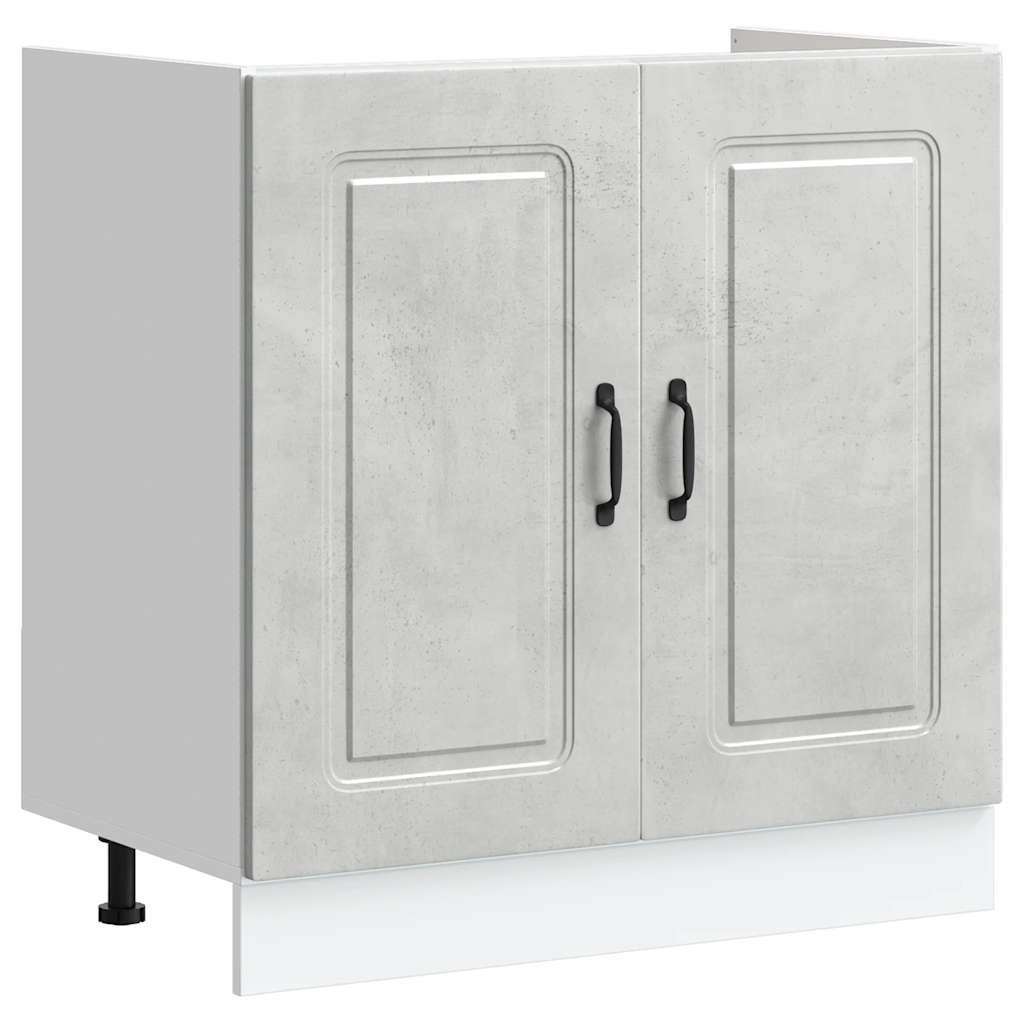 Spülenunterschrank Kalmar Betongrau 80x46x81,5 cm Holzwerkstoff