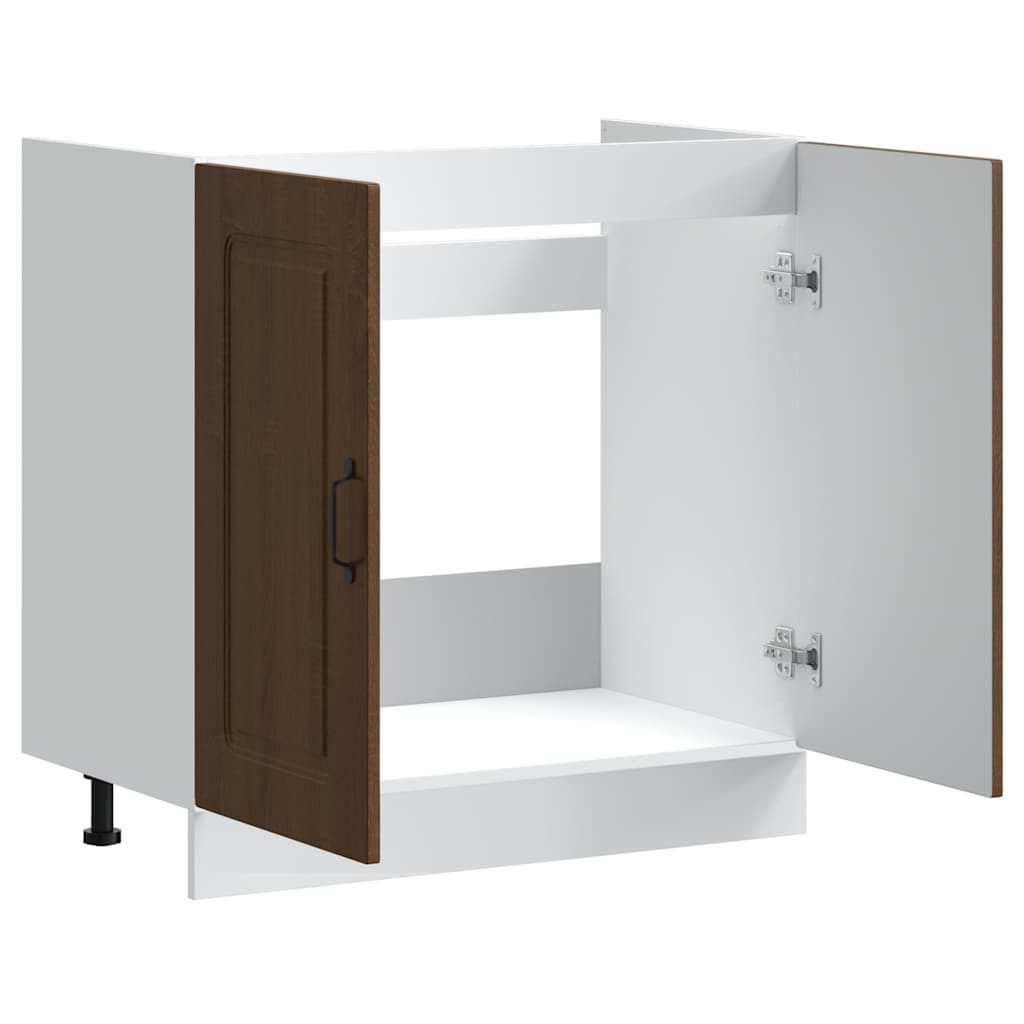 Spülenunterschrank Kalmar Braun Eichen-Optik 80x46x81,5 cm