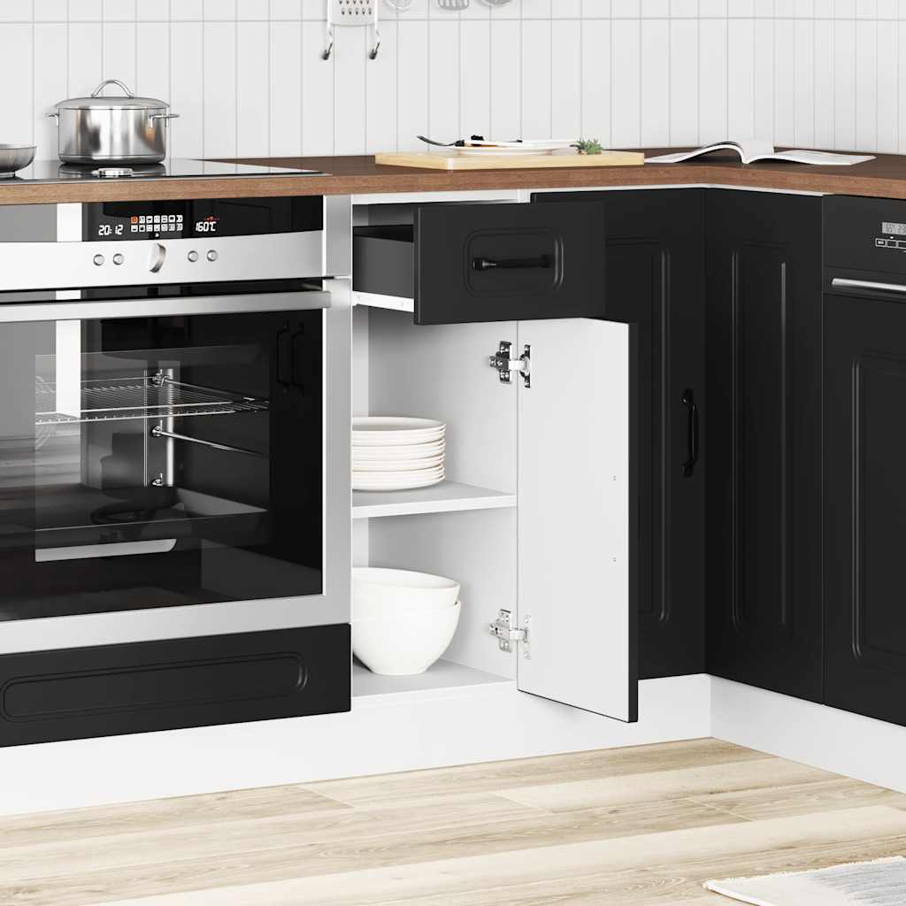 Küchenunterschrank Kalmar Schwarz Holzwerkstoff