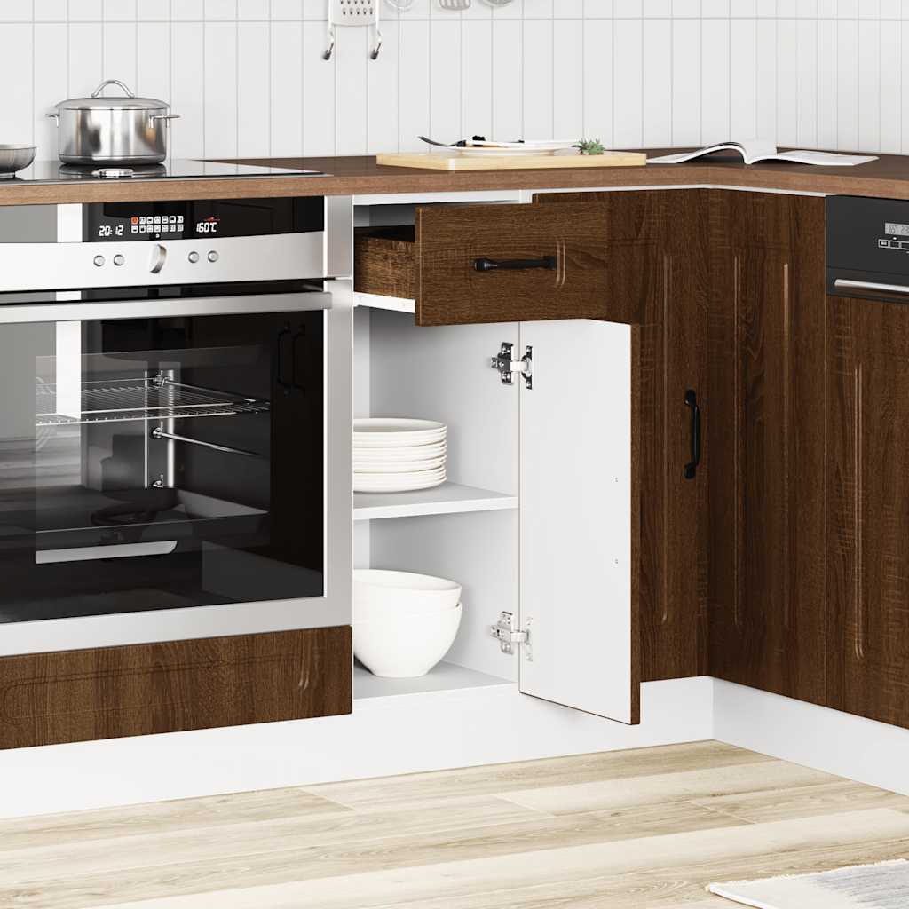 Küchenunterschrank Kalmar Braun Eichen-Optik Holzwerkstoff