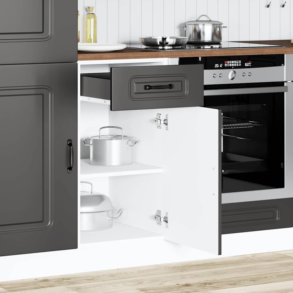 Küchenunterschrank Kalmar Schwarz Holzwerkstoff