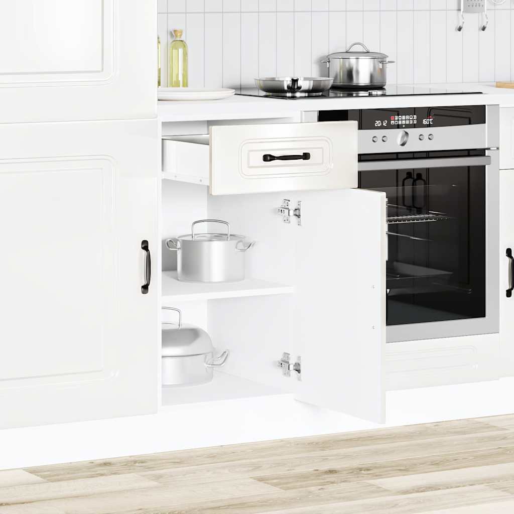Küchenunterschrank Kalmar Hochglanz-Weiß Holzwerkstoff