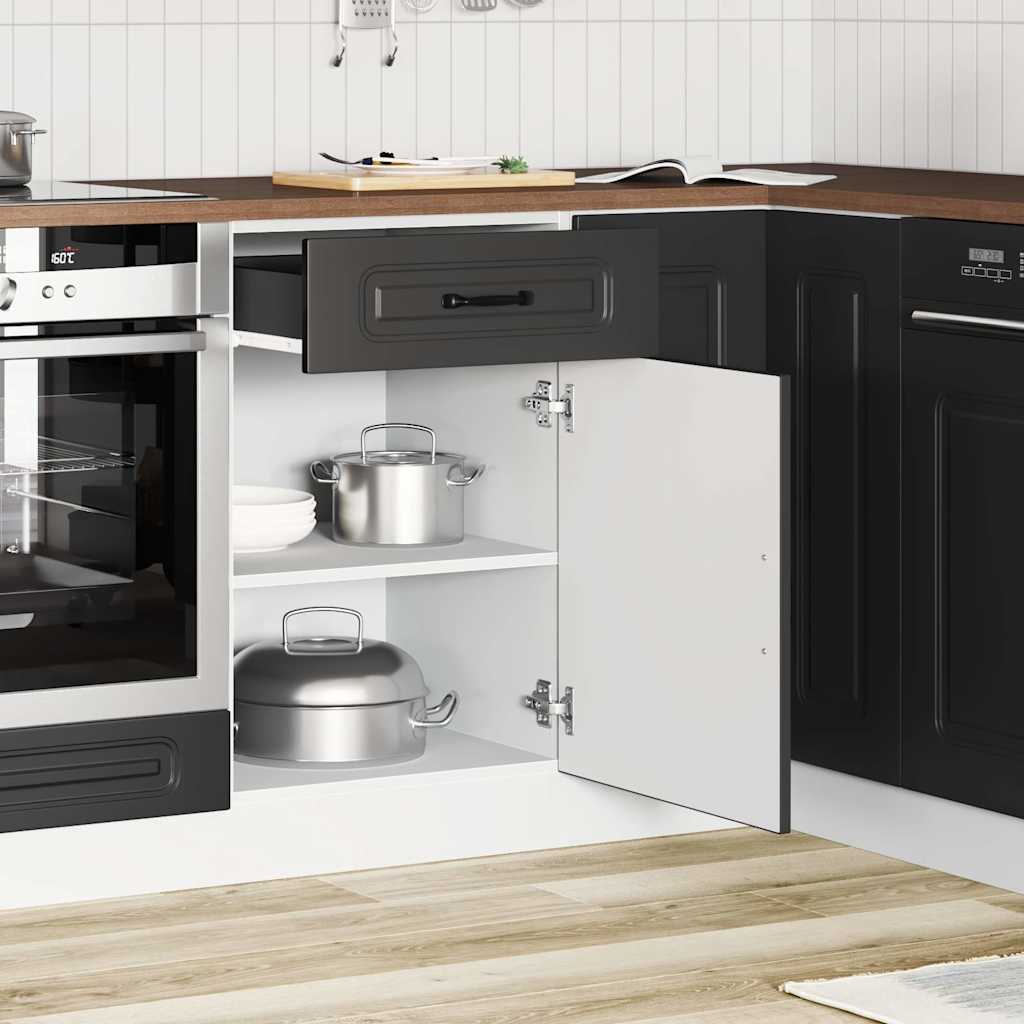 Küchenunterschrank Kalmar Schwarz Holzwerkstoff