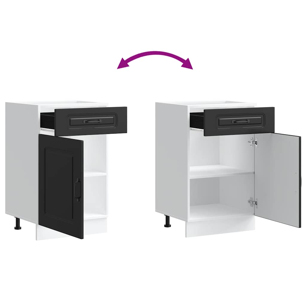 Küchenunterschrank Kalmar Schwarz Holzwerkstoff