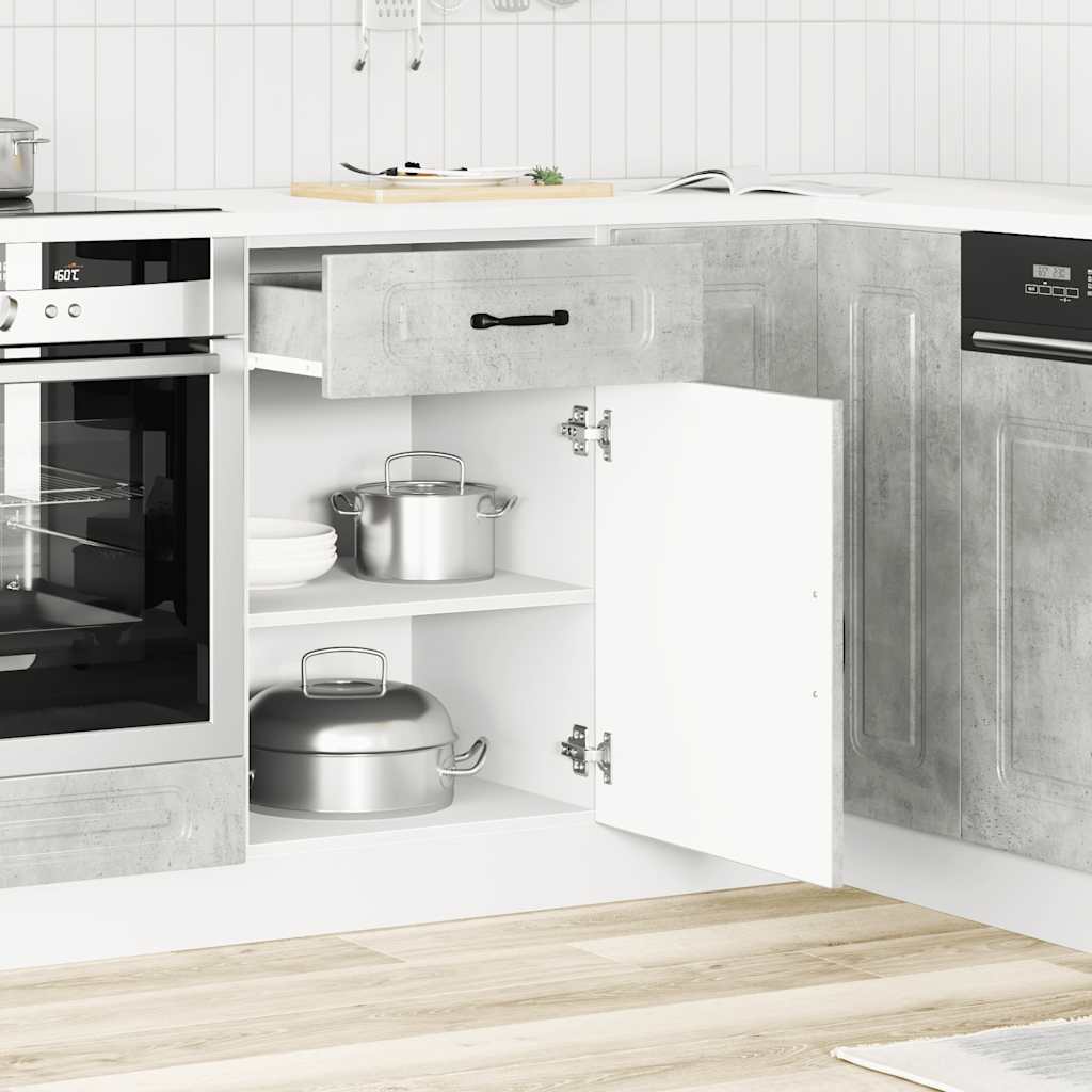 Küchenunterschrank Kalmar Betongrau Holzwerkstoff