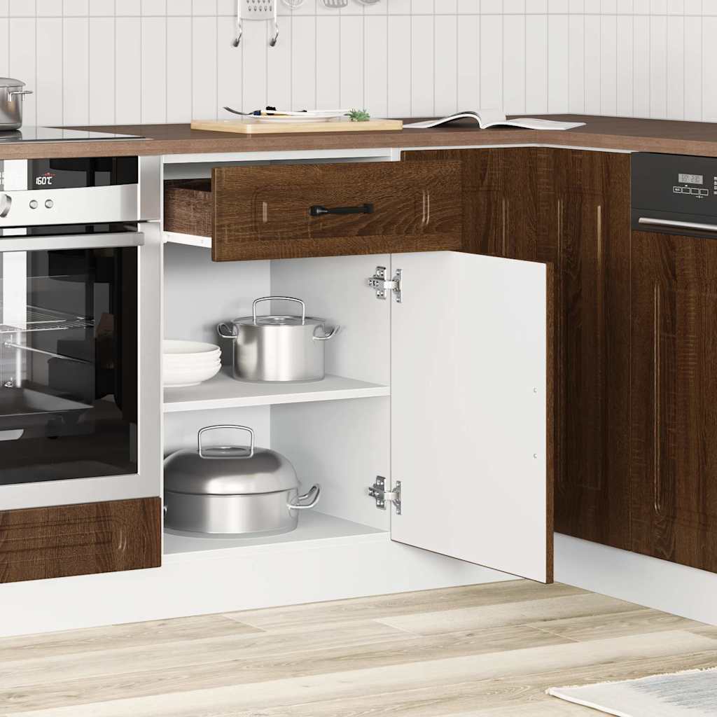 Küchenunterschrank Kalmar Braun Eichen-Optik Holzwerkstoff