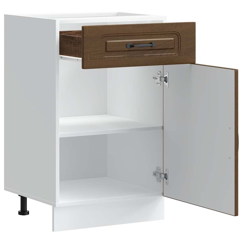 Küchenunterschrank Kalmar Braun Eichen-Optik Holzwerkstoff