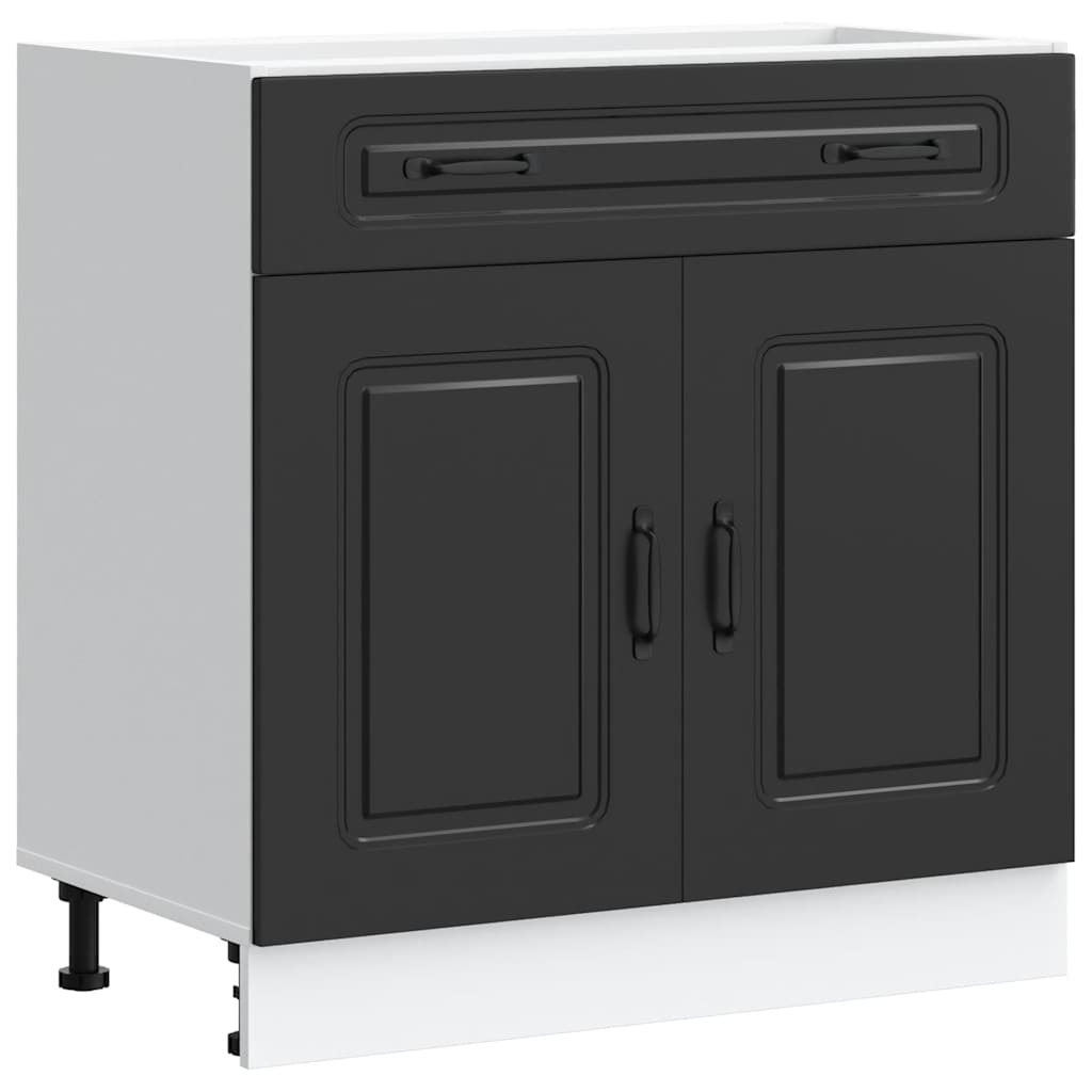 Küchenunterschrank Kalmar Schwarz Holzwerkstoff