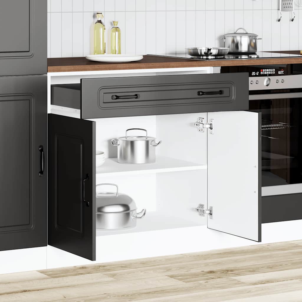 Küchenunterschrank Kalmar Schwarz Holzwerkstoff