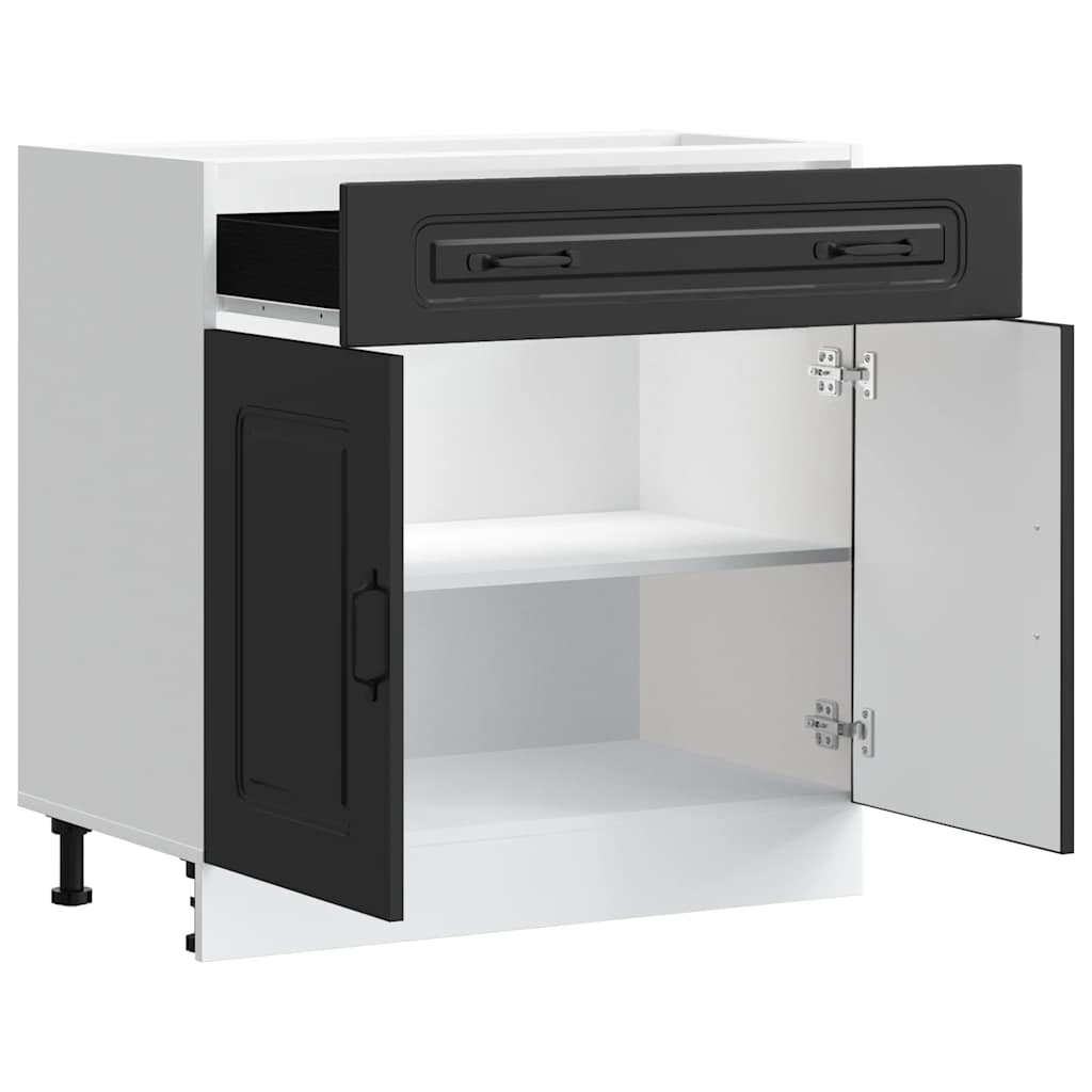 Küchenunterschrank Kalmar Schwarz Holzwerkstoff