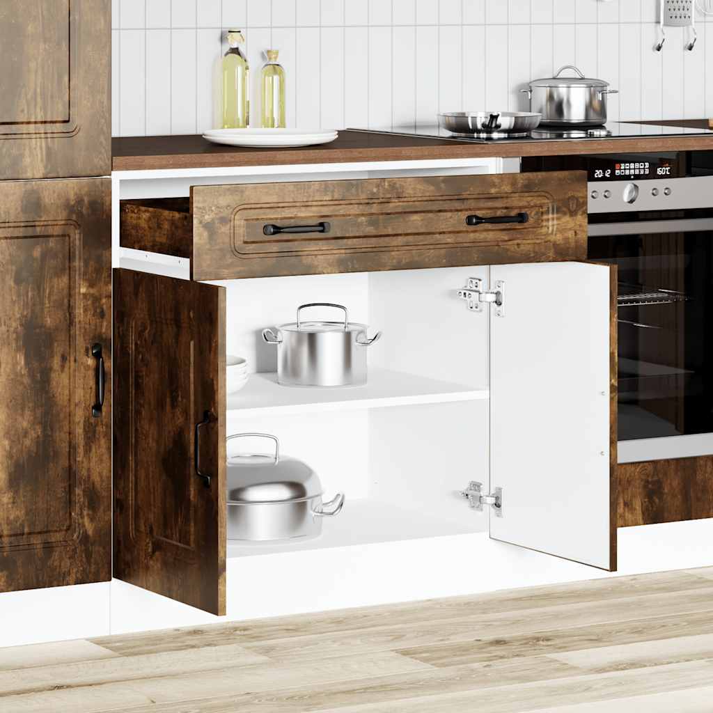Küchenunterschrank Kalmar Räuchereiche Holzwerkstoff