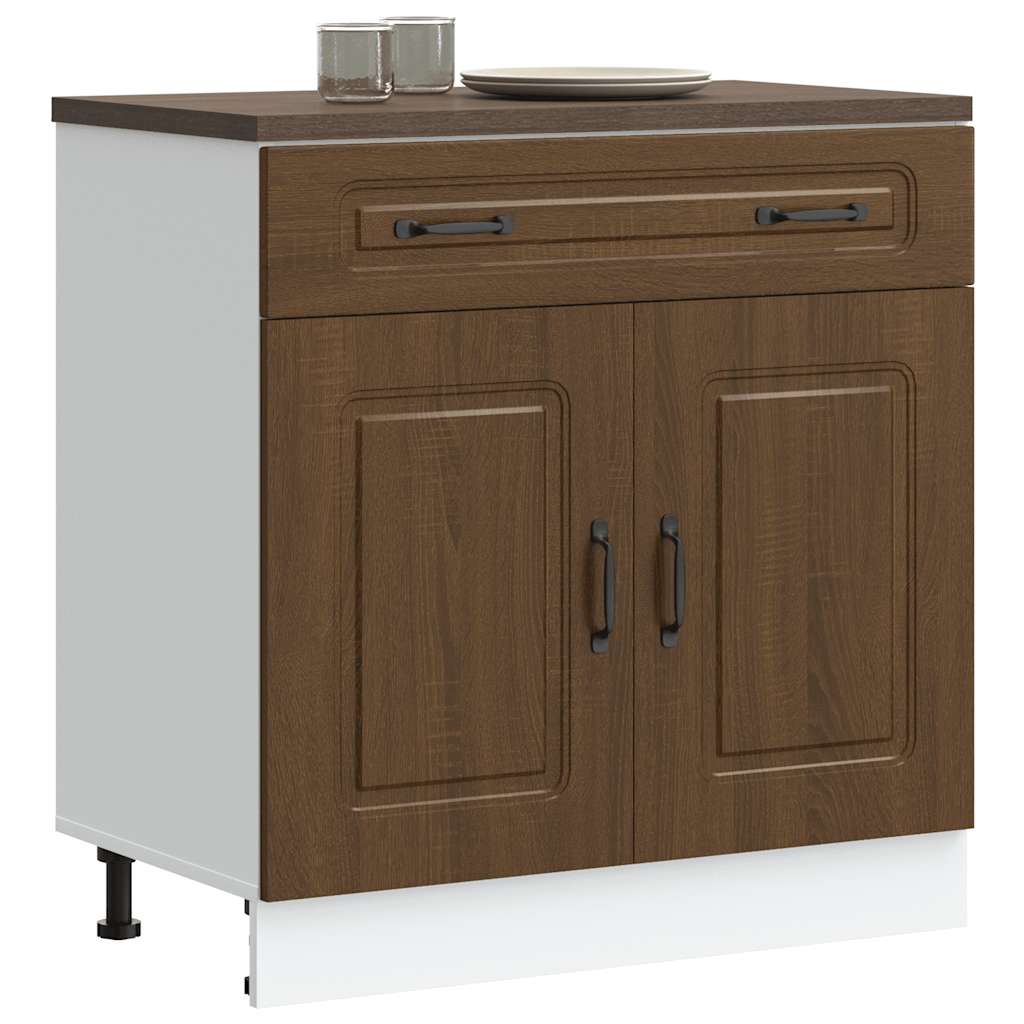 Küchenunterschrank Kalmar Braun Eichen-Optik Holzwerkstoff