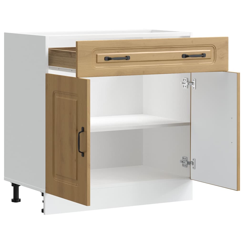 Küchenunterschrank Kalmar Artisan-Eiche Holzwerkstoff