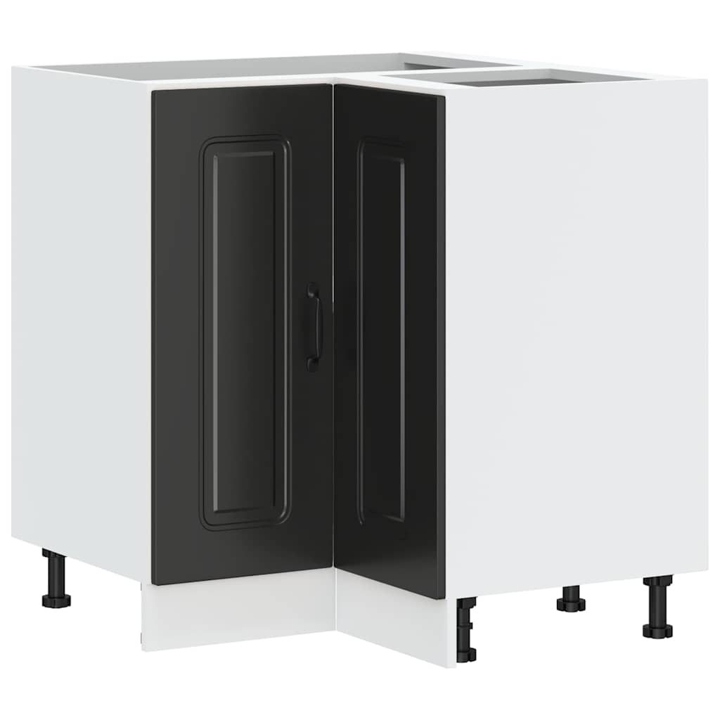 Küchen-Eckunterschrank Kalmar Schwarz Holzwerkstoff