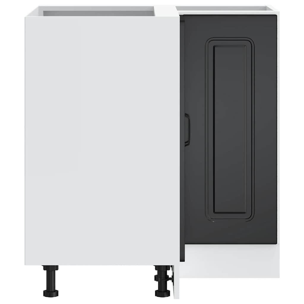 Küchen-Eckunterschrank Kalmar Schwarz Holzwerkstoff