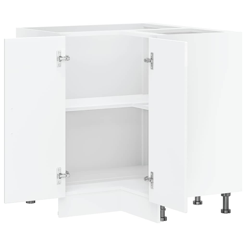 Küchen-Eckunterschrank Kalmar Hochglanz-Weiß Holzwerkstoff