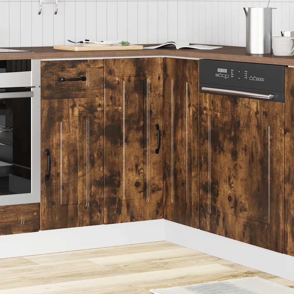 Küchen-Eckunterschrank Kalmar Räuchereiche Holzwerkstoff