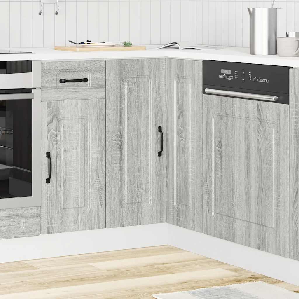 Küchen-Eckunterschrank Kalmar Grau Sonoma Holzwerkstoff