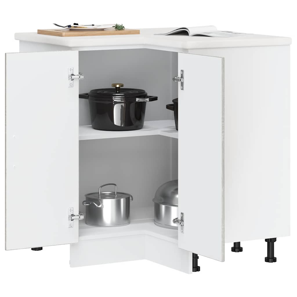 Küchen-Eckunterschrank Kalmar Grau Sonoma Holzwerkstoff