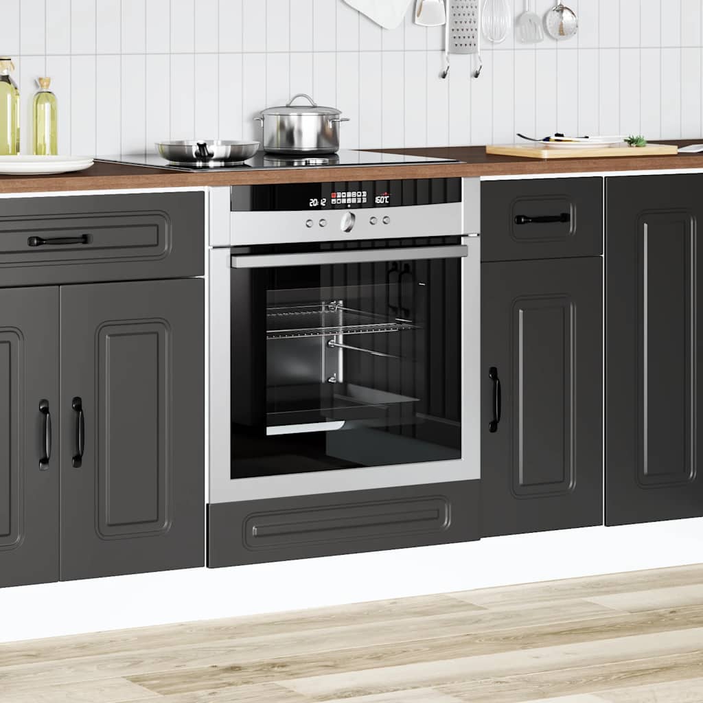 Herdumbauschrank Kalmar Schwarz Holzwerkstoff